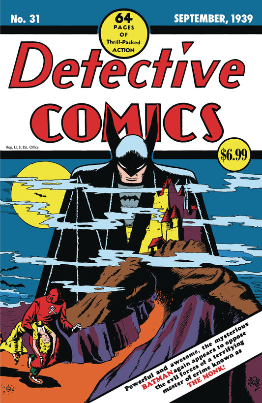 DETECTIVE COMICS #31 FACSIMILE EDITION
Cover of Detective Comics #31 facsimile edition featuring an illustration of Batman by Bob Kane with a vintage comic book style layout.