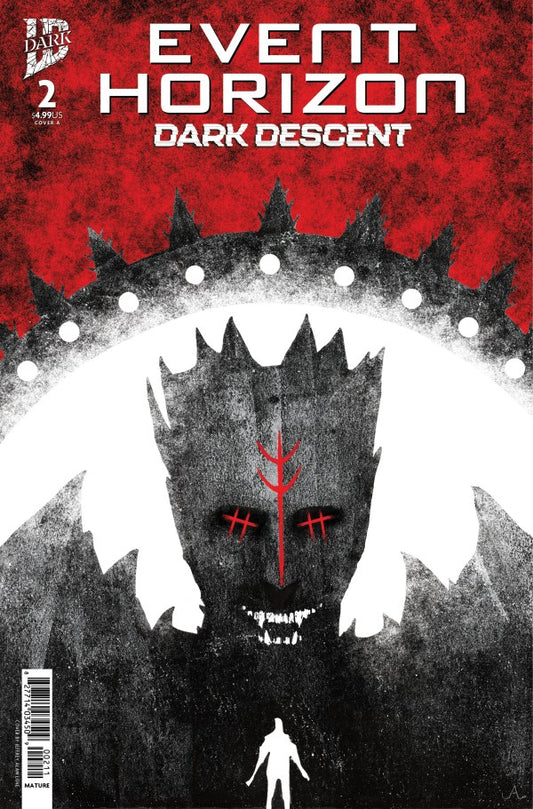 IDW COMICS EVENT HORIZON #2
Comic book cover of 'Event Horizon: Dark Descent' with a red and black design.
