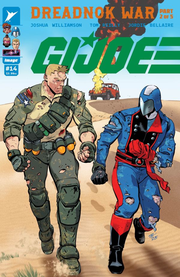 IMAGE COMICS GI JOE #14
Comic book cover featuring two characters in action poses with a desert background.