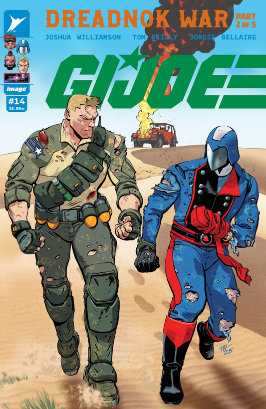 IMAGE COMICS GI JOE #14
Comic book cover featuring two characters in action poses with a desert background.