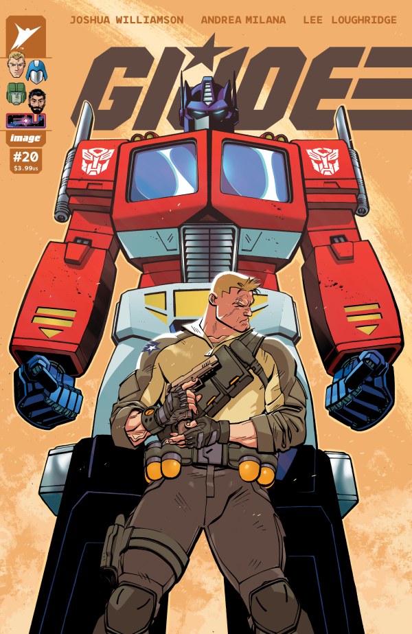 IMAGE COMICS GI JOE #20
Comic book cover featuring a robot and a person with 'G.I. Joe' branding.
