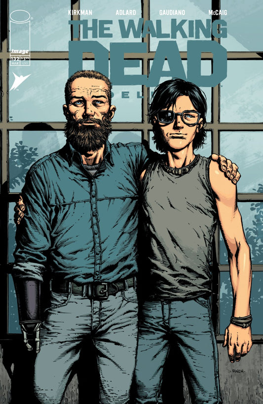 IMAGE COMICS WALKING DEAD DELUXE #132
Comic book cover of 'The Walking Dead' featuring two characters standing together with a windowed background.