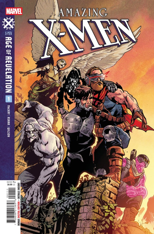 MARVEL COMICS AMAZING X-MEN #1
Comic book cover of 'Amazing X-Men' with characters and Marvel logo.