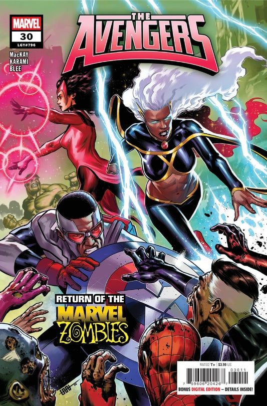 MARVEL COMICS AVENGERS #30
Comic book cover featuring Marvel superheroes with a zombie theme