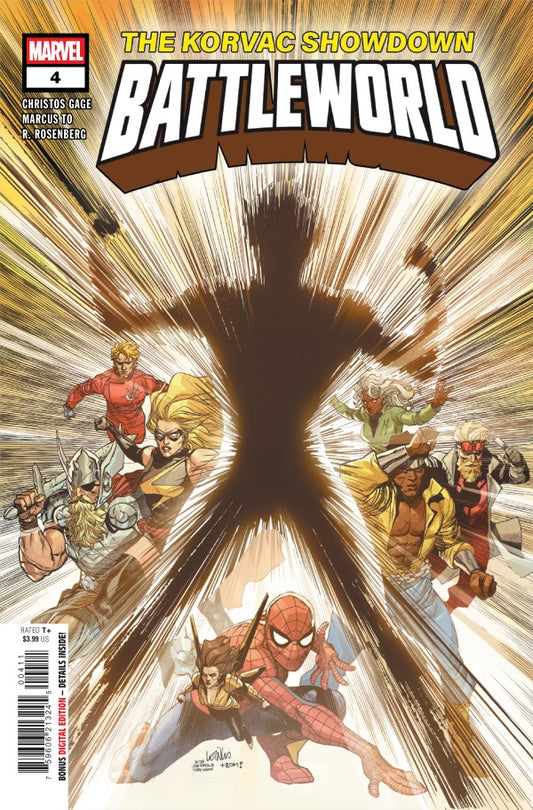 MARVEL COMICS BATTLEWORLD #4
Comic book cover featuring superhero characters with a dynamic 'X' design in the center.
