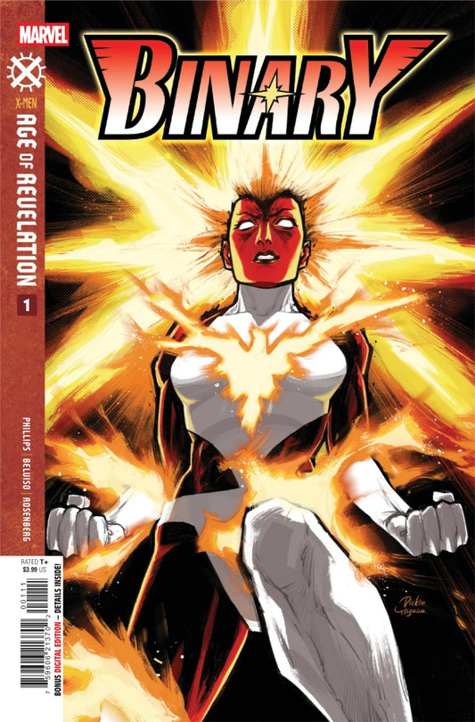 MARVEL COMICS BINARY #1
Comic book cover featuring a superhero with fiery effects and 'Binary' title