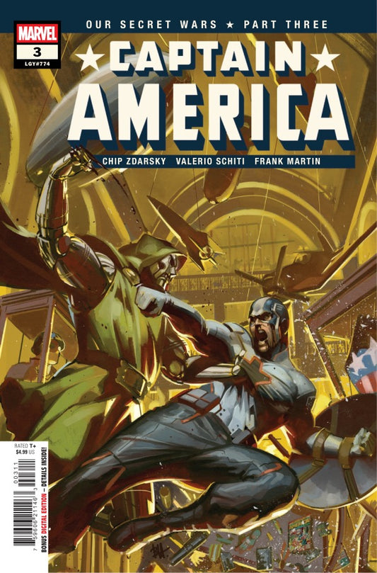 MARVEL COMICS CAPTAIN AMERICA #3
Comic book cover featuring Captain America in action, with Marvel logo and title text.