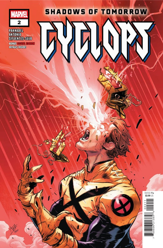 MARVEL COMICS CYCLOPS #2
Comic book cover featuring Cyclops with a red and orange background