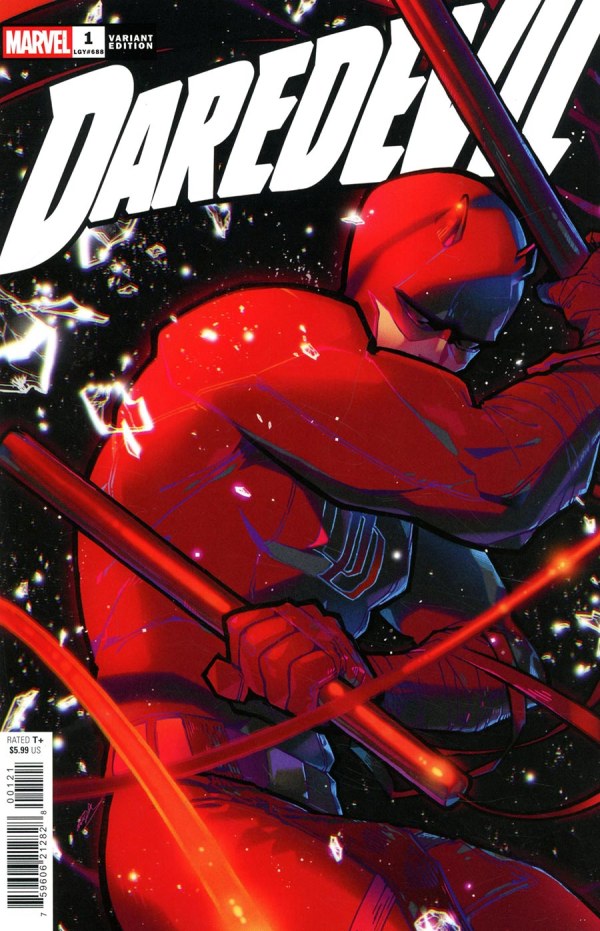 MARVEL COMICS DAREDEVIL #1 - COVER B ROSE BESCH
Comic book cover featuring a superhero in red and blue costume with 'Daredevil' title.