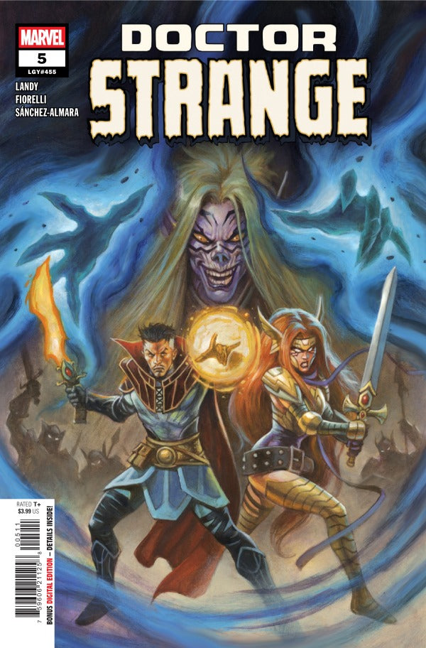 MARVEL COMICS DOCTOR STRANGE #5
Comic book cover of 'Doctor Strange' featuring three characters with mystical powers.