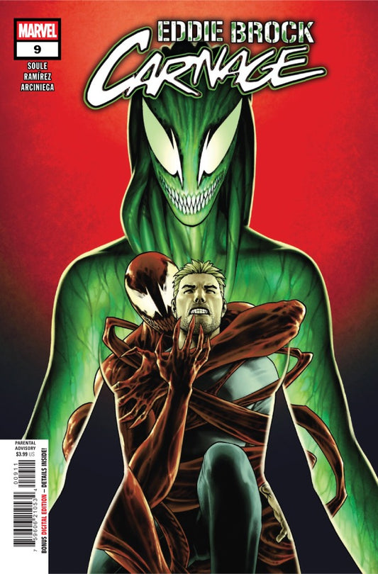 MARVEL COMICS EDDIE BROCK CARNAGE #9
Comic book cover featuring Eddie Brock as Carnage with a red background
