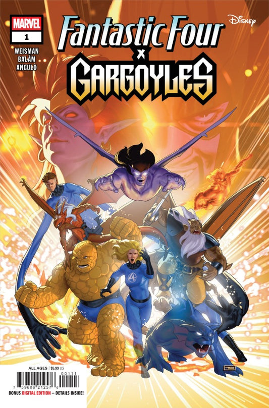 MARVEL COMICS FANTASTIC FOUR / GARGOYLES #1
Comic book cover featuring Fantastic Four and Gargoyles with Marvel and Disney logos.