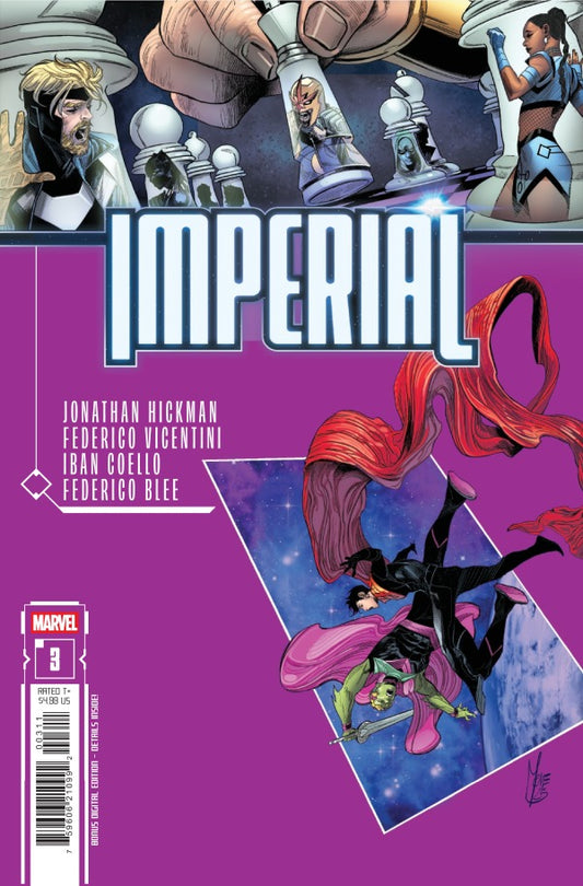MARVEL COMICS IMPERIAL #3 (OF 4)
Comic book cover titled 'Imperial' with superhero artwork on a purple background