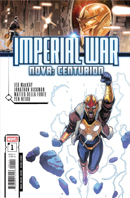 MARVEL COMICS IMPERIAL WAR NOVA CENTURION #1
Comic book cover of 'Imperial War Nova: Centurion' with a superhero in action pose.