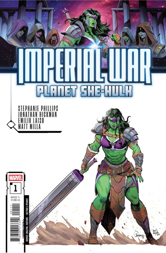 MARVEL COMICS IMPERIAL WAR PLANET SHE HULK #1
Comic book cover of 'Imperial War: Planet She-Hulk' featuring a warrior character with a sword.