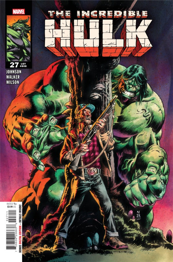 MARVEL COMICS INCREDIBLE HULK #27
Comic book cover featuring 'The Incredible Hulk' with a character holding a weapon.