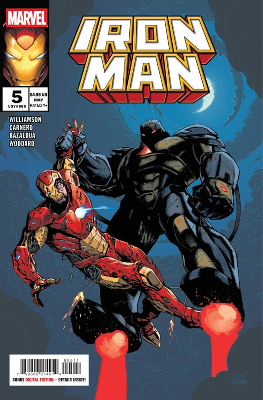 MARVEL COMICS IRON MAN #5
Comic book cover featuring Iron Man and Black Panther with Marvel logo