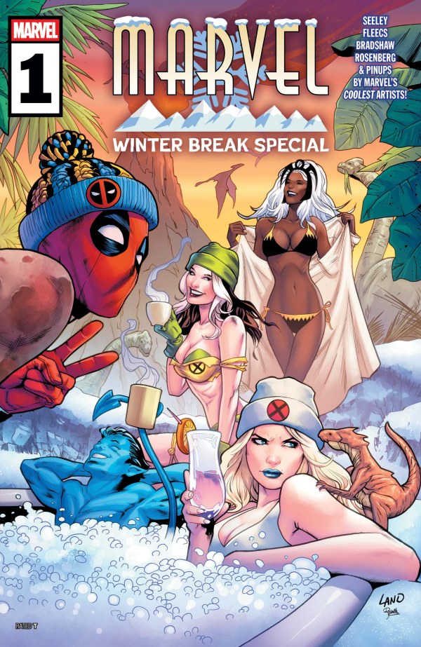 MARVEL COMICS MARVEL WINTER BREAK SPECIAL #1
Comic book cover featuring Marvel characters in a tropical setting with 'Marvel Winter Break Special' branding.