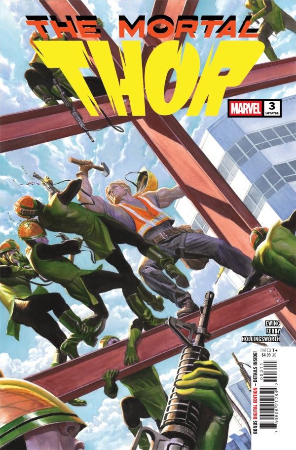 MARVEL COMICS MORTAL THOR #3
Comic book cover of 'The Mortal Thor' featuring characters in action.