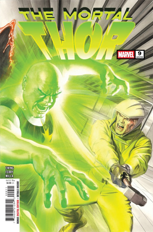 MARVEL COMICS MORTAL THOR #9
Comic book cover of 'The Mortal Thor' featuring two characters in green costumes.