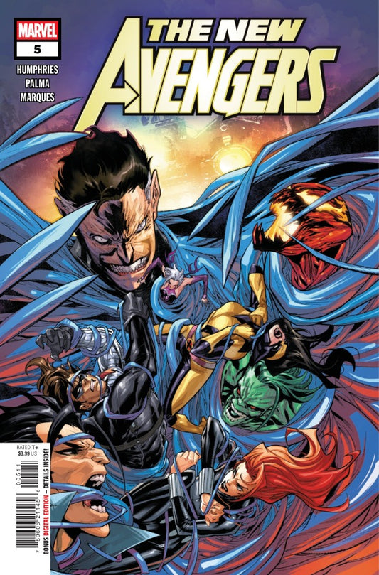 MARVEL COMICS NEW AVENGERS #5
Comic book cover of 'The New Avengers' featuring superhero characters in dynamic poses.
