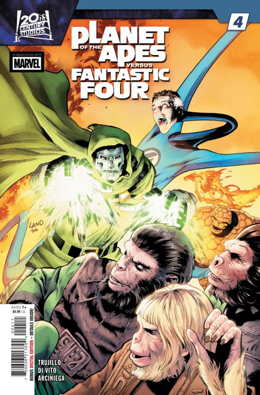 MARVEL COMICS PLANET OF THE APES VS. FANTASTIC FOUR #4
Comic book cover featuring Planet of the Apes and Fantastic Four characters.