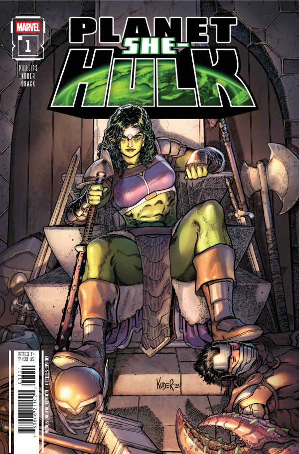 MARVEL COMICS PLANET SHE-HULK #1
Comic book cover of 'Planet She-Hulk' featuring a character in warrior attire.