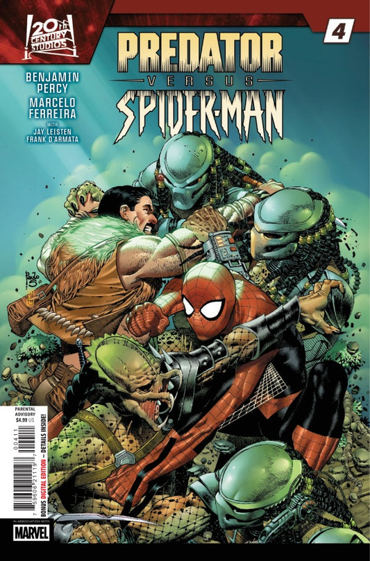 MARVEL COMICS PREDATOR VS SPIDER-MAN #4 (OF 4)
Comic book cover featuring Spider-Man and a Predator in a fight scene.