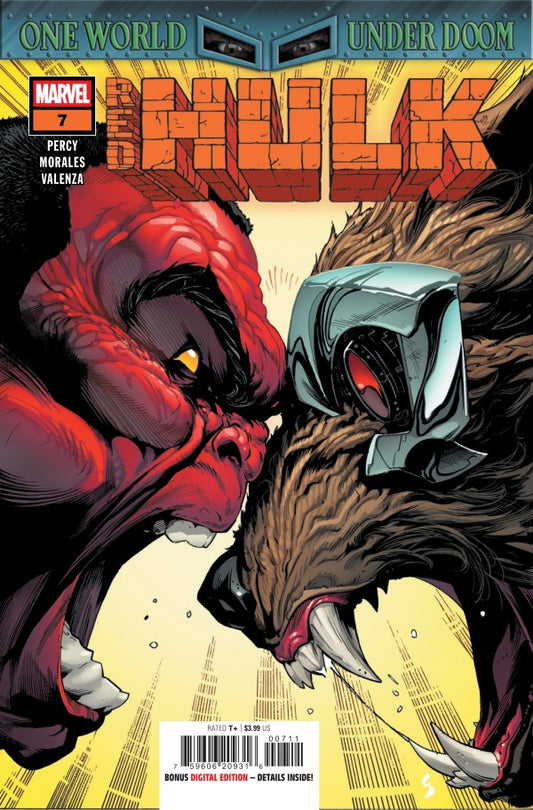 MARVEL COMICS RED HULK #7
Comic book cover featuring two characters facing each other with 'Hulk' and Marvel logos.