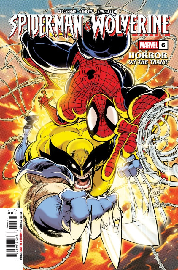 MARVEL COMICS SPIDER-MAN & WOLVERINE #6
Comic book cover featuring Spider-Man and Wolverine with fiery background