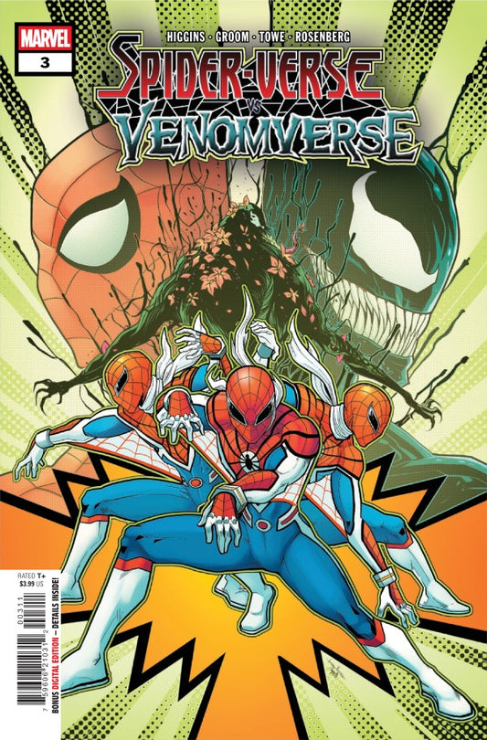 MARVEL COMICS SPIDER-VERSE VS VENOMVERSE #3
Comic book cover featuring Spider-Man and Venom with Marvel logo