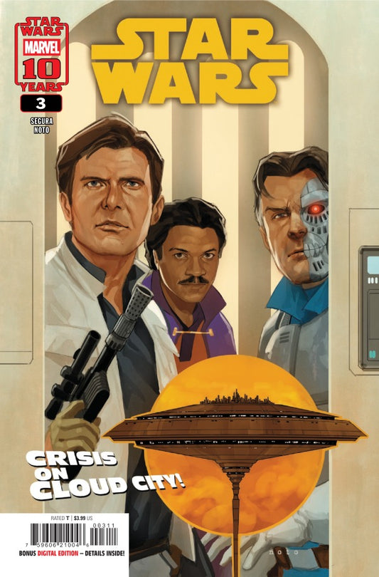 MARVEL COMICS STAR WARS #3
Comic book cover featuring characters from 'Star Wars' with a spaceship on a planet.
