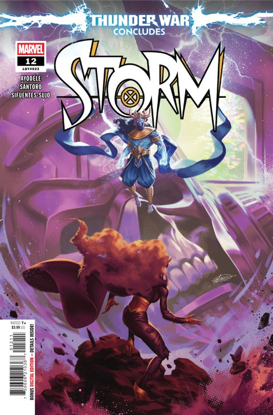 MARVEL COMICS STORM #12
Comic book cover featuring a superhero character with a dynamic pose against a colorful background.