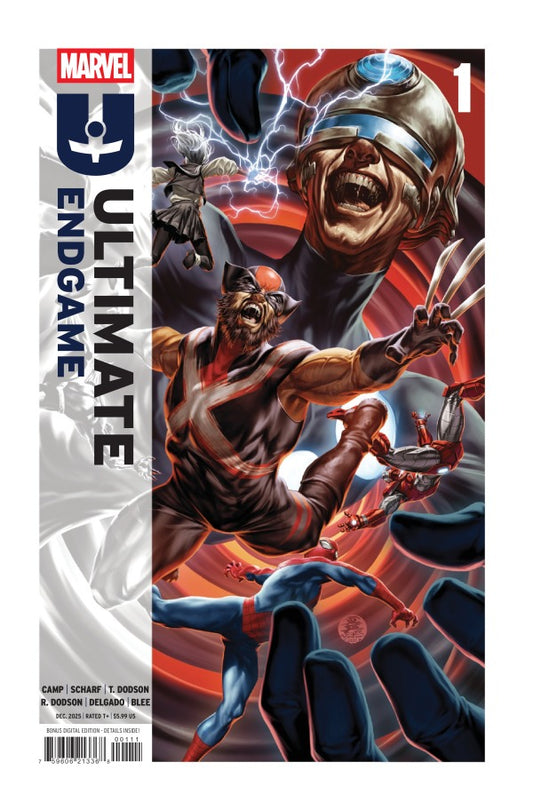 MARVEL COMICS ULTIMATE ENDGAME #1
Comic book cover featuring Marvel characters in action, with 'Ultimate Endgame' branding.