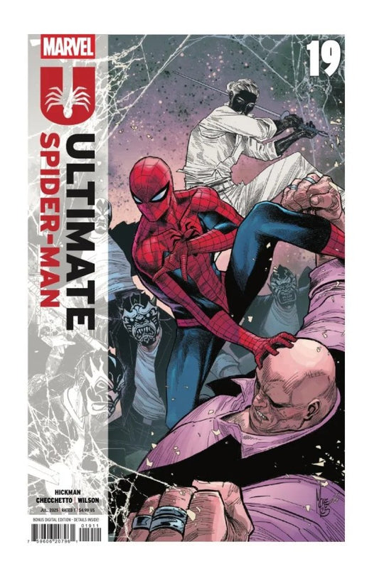 MARVEL COMICS ULTIMATE SPIDER-MAN #19
Comic book cover featuring Spider-Man in action with a Marvel logo.