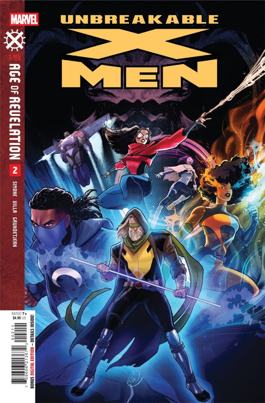 MARVEL COMICS UNBREAKABLE X-MEN #2
Comic book cover of 'Unbreakable X-Men' with characters in action poses on a dark background.
