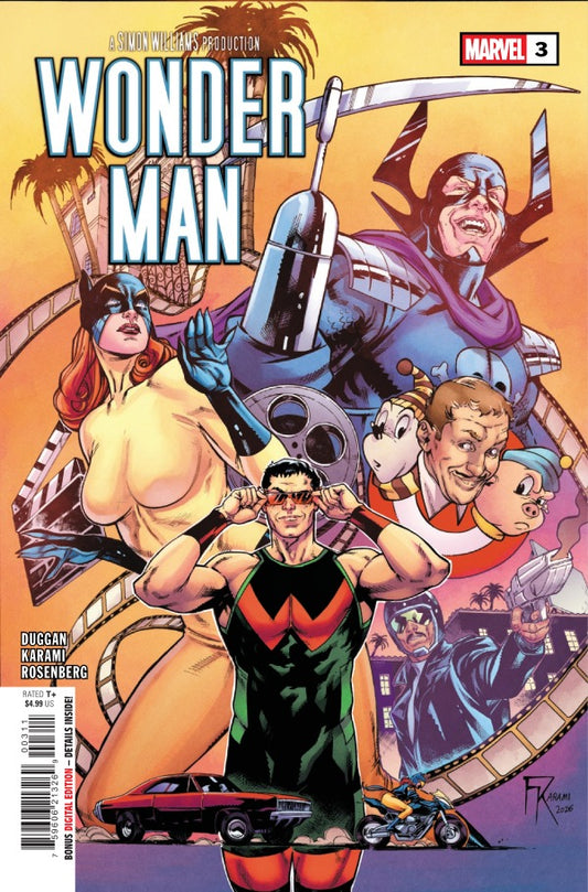 MARVEL COMICS WONDER MAN #3
Comic book cover featuring multiple characters with a colorful background