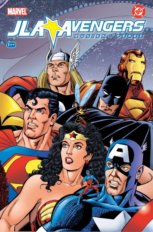 MARVEL DC COMICS JLA / AVENGERS #1 FACSIMILE EDITION 2026
Comic book cover featuring superhero characters with Marvel and DC logos.
