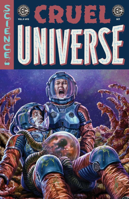 ONI PRESS CRUEL UNIVERSE #3
Comic book cover titled 'Cruel Universe' featuring astronauts in space suits on a planet.